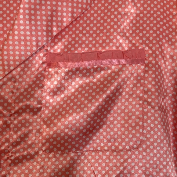 ❗️SALE❗️Adonna Polka Dot Vintage Silky Pajama Set Women’s Large Peach Color EUC - Picture 3 of 16